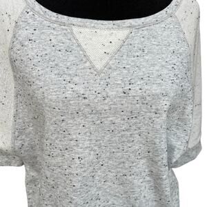 Calvin Klein women’s size M, short sleeve sweatshirt, gray and cream